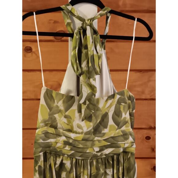 Vince Camuto Leaf Patterned size 12 Halter Dress - Picture 5 of 7
